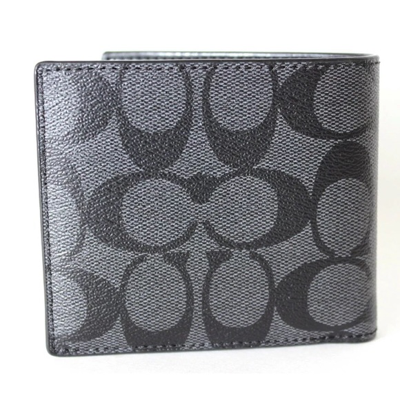 Coach Men’s Double Billfold Signature PVC Wallet - Picture 6 of 7
